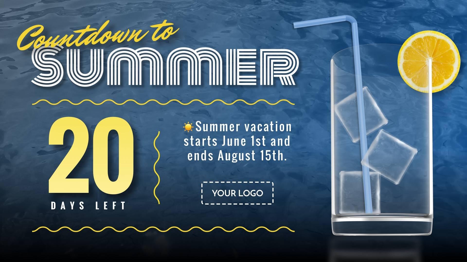 Summer Countdown Digital Signage Template