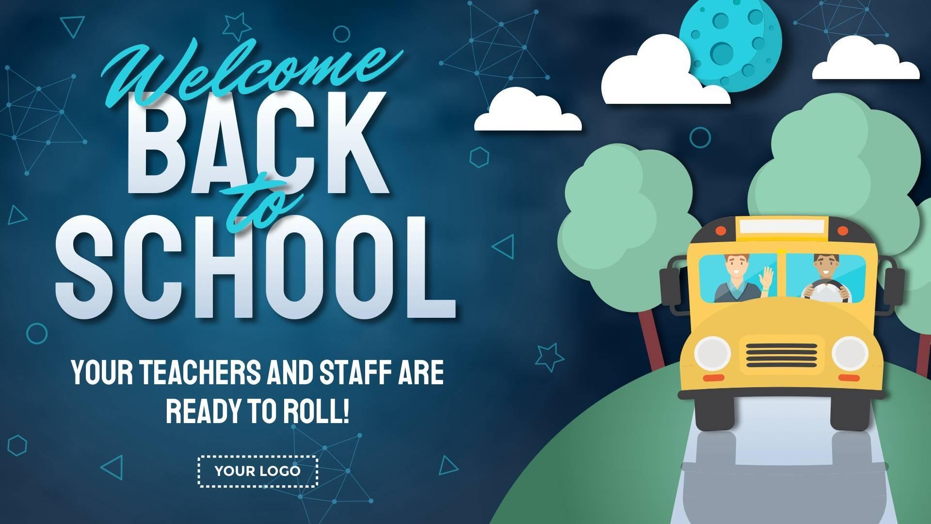 Rise Vision digital signage template for K-12 schools and back to school signage