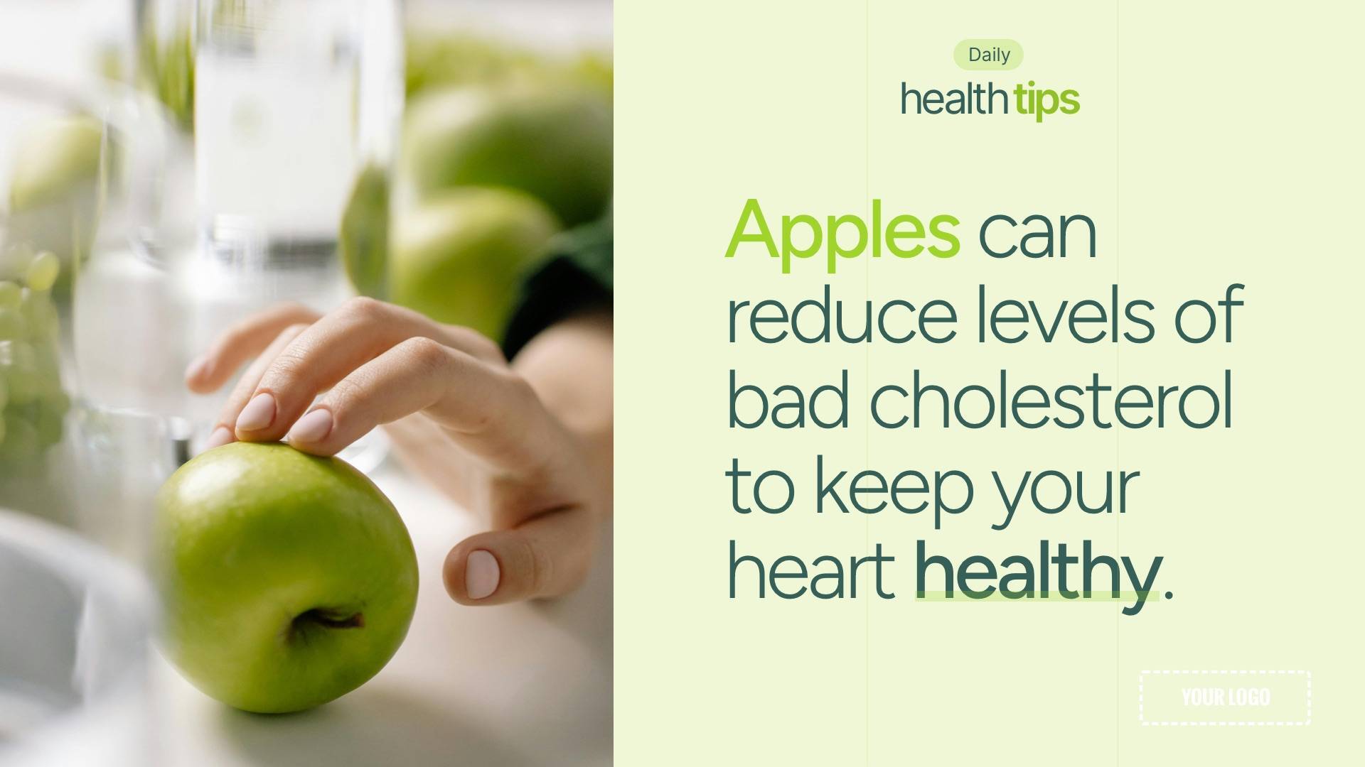 Rise Vision digital signage template for healthy habits and health tips