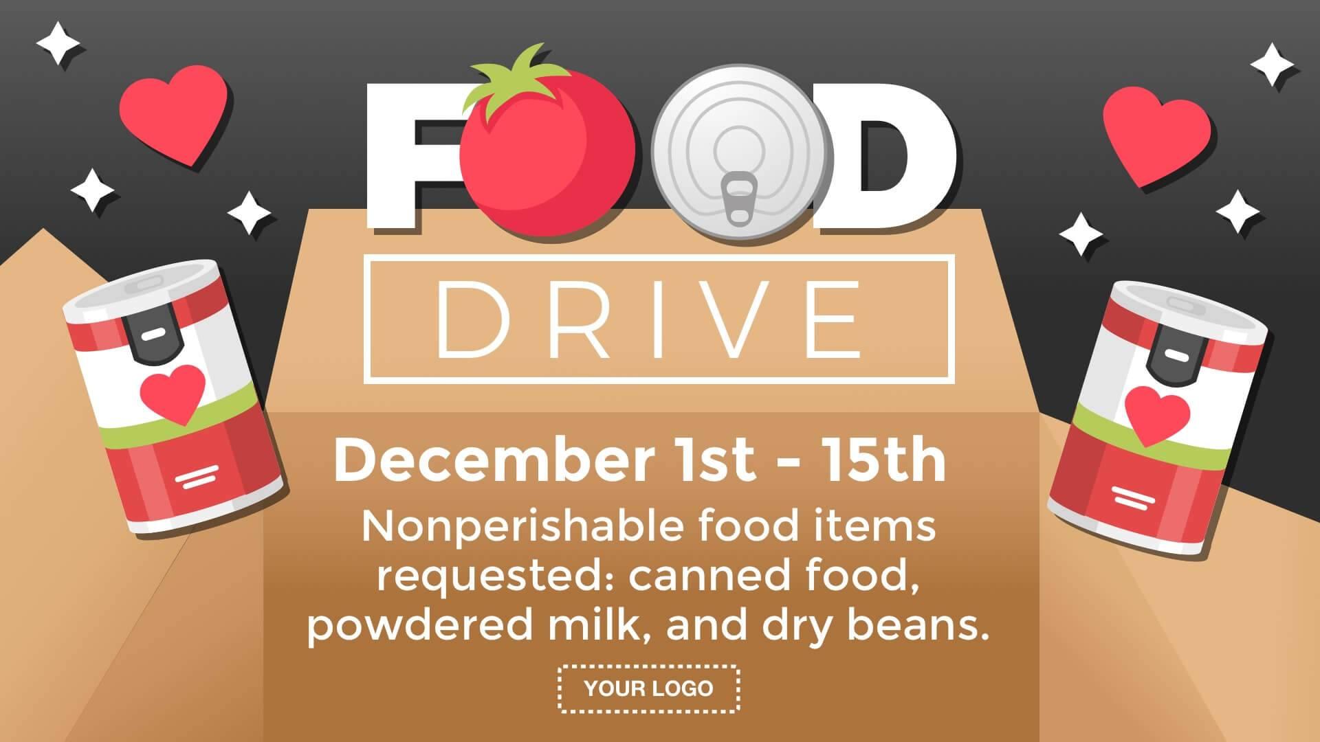 Food Drive Digital Signage Template