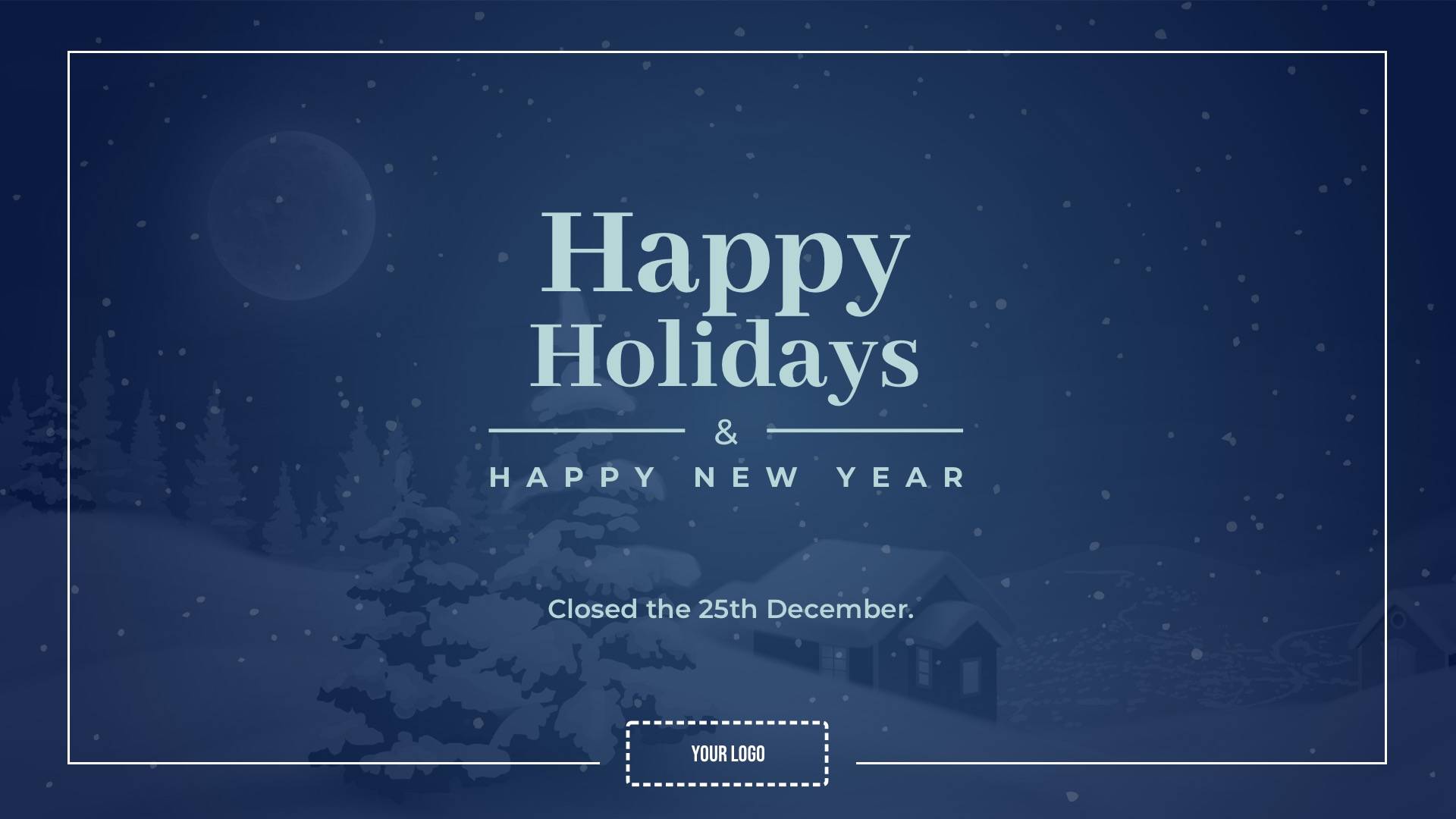 Happy Holidays - Snow Theme Digital Signage Template