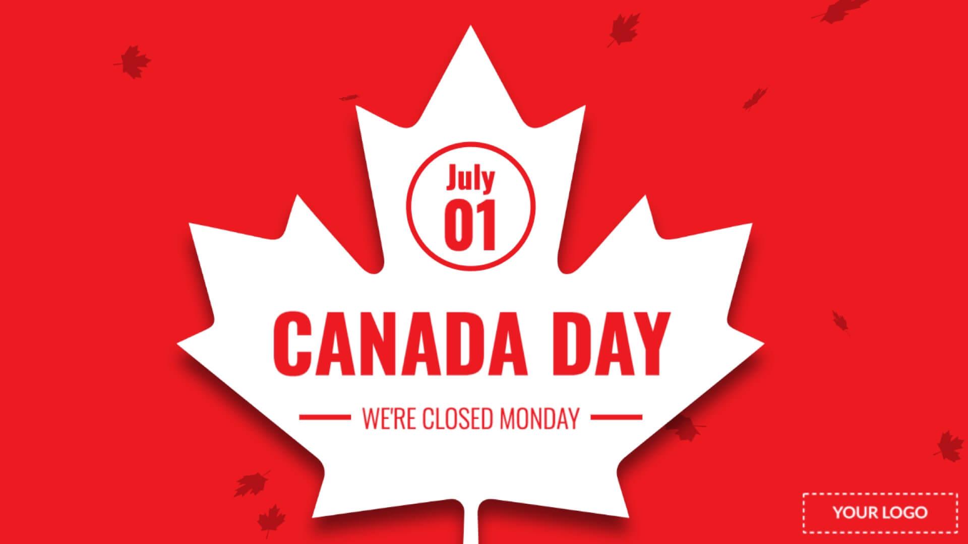 Holiday Canada Day Leaf Digital Signage Template
