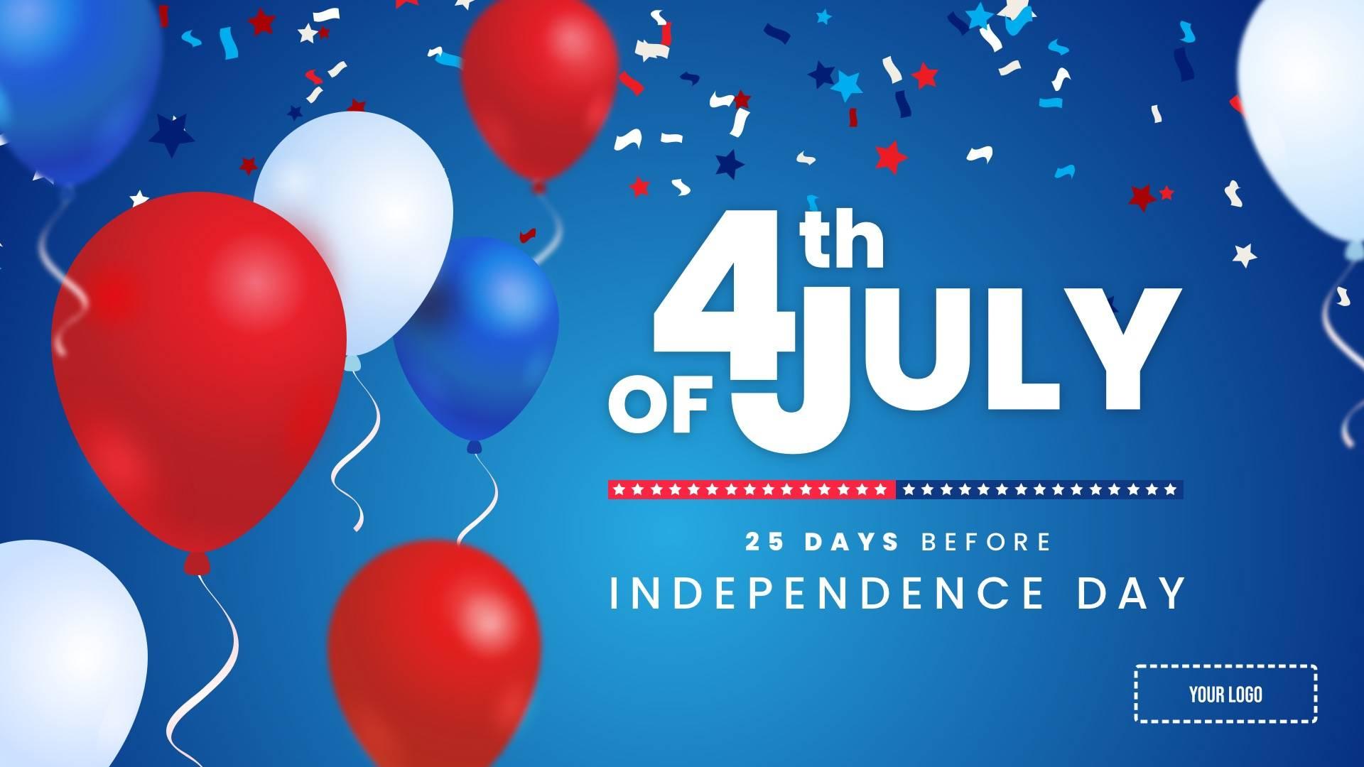 4th of July - Countdown Digital Signage Template