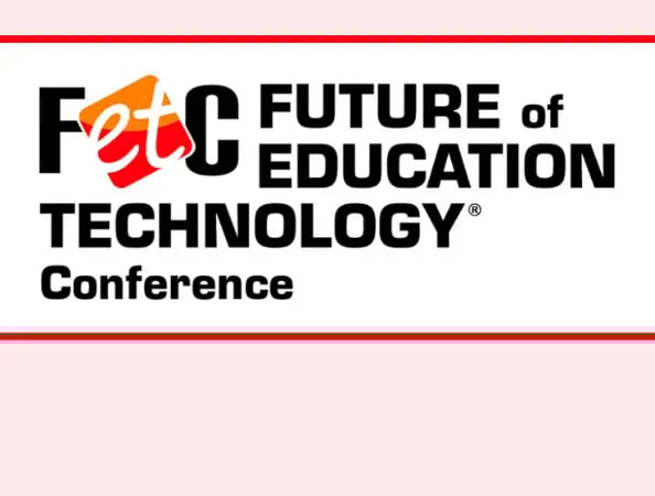 Future of Education Technology Conference on a red background