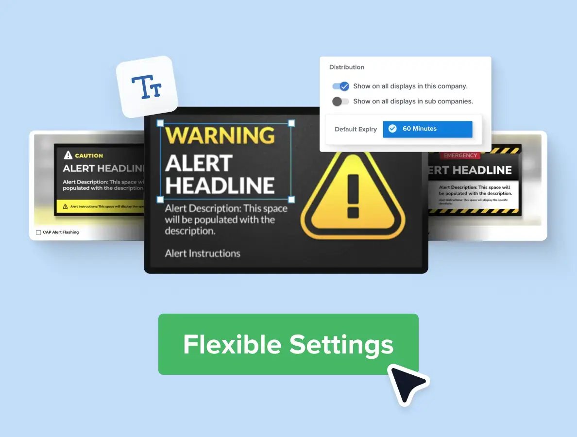 Rise Vision flexible settings for the best online user experience.