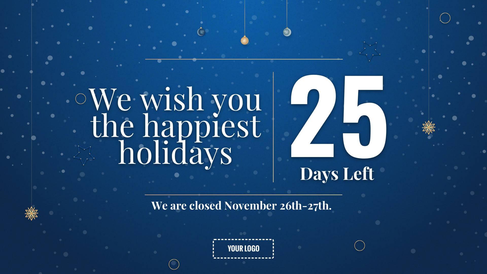 Holiday Countdown Digital Signage Template