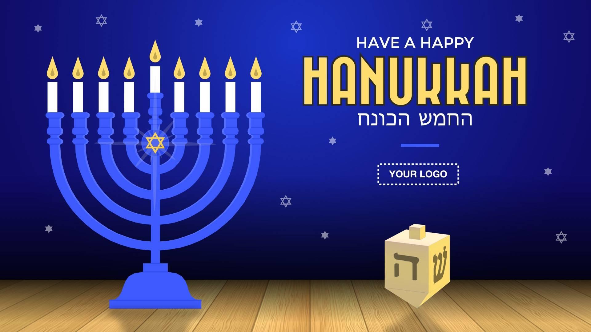 Hanukkah Dreidel Digital Signage Template