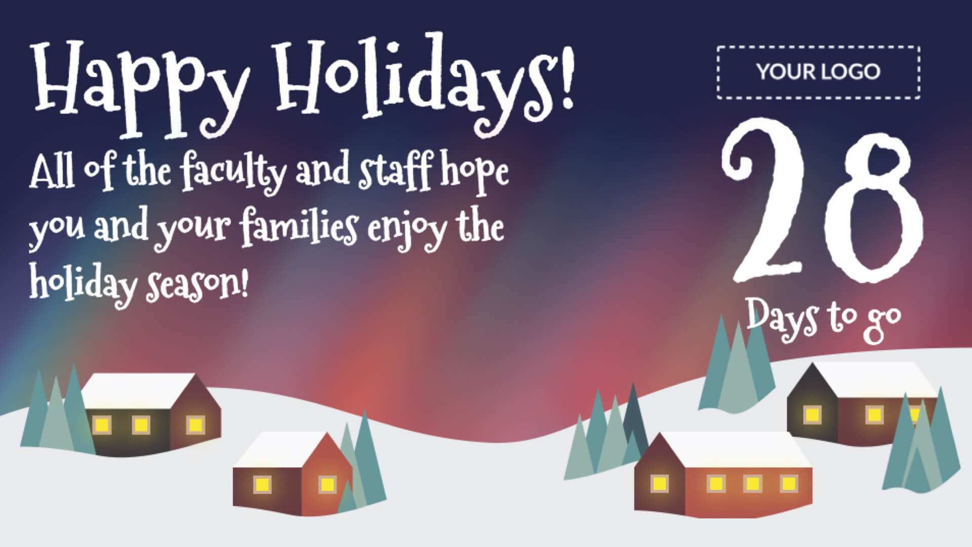 Holiday Countdown Northern Lights Digital Signage Template