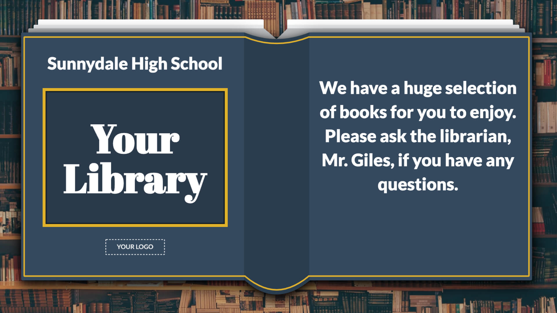 Library Book Quote Digital Signage Template