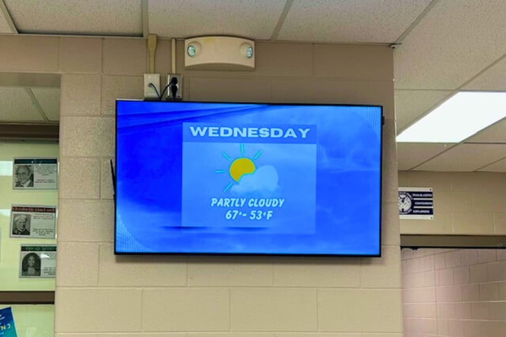 Monitcello Trails shares the daily weather using Rise Vision