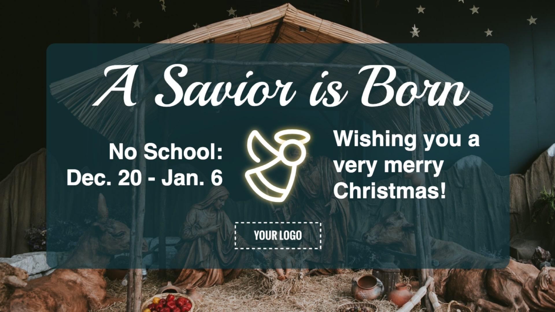 Religious Christmas Break Digital Signage Template