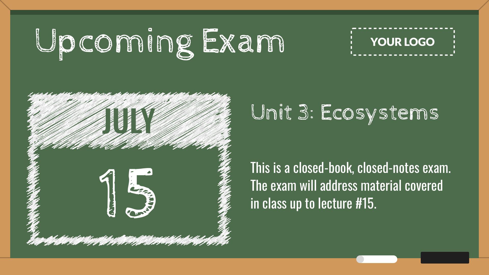 Upcoming Exam Digital Signage Template