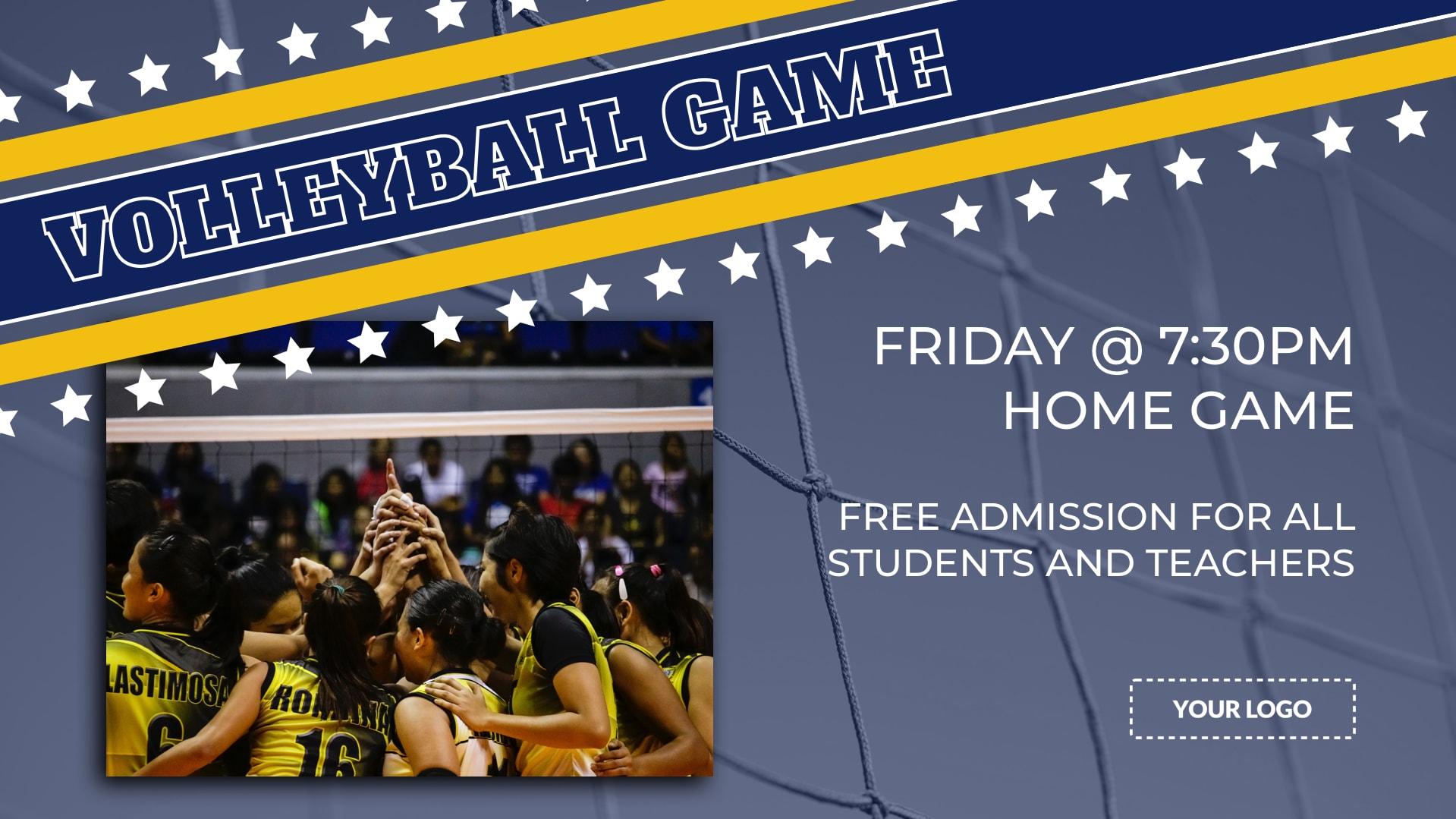 Volleyball Game Digital Signage Template