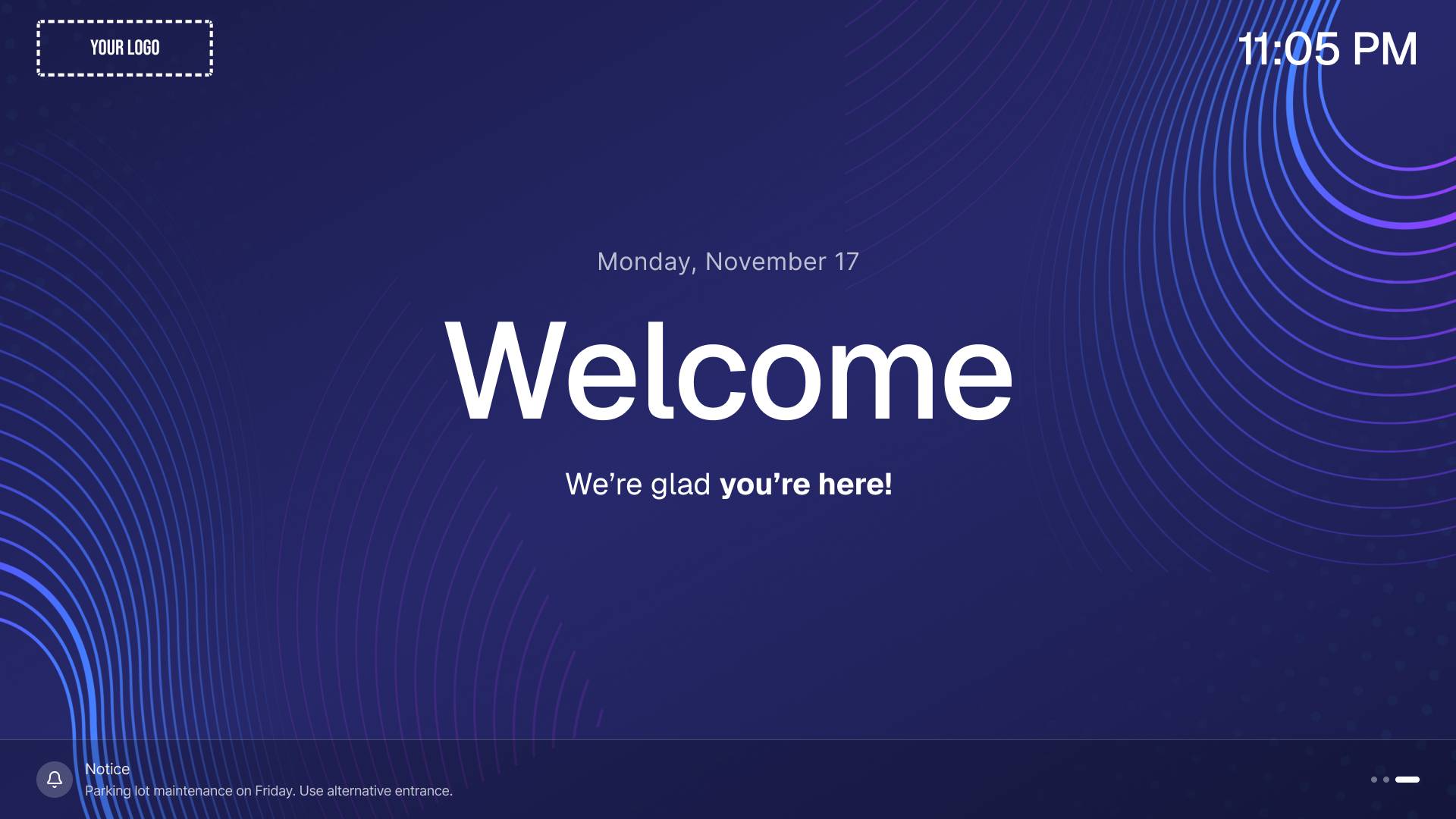 Welcome & Greeting Screen Digital Signage Template