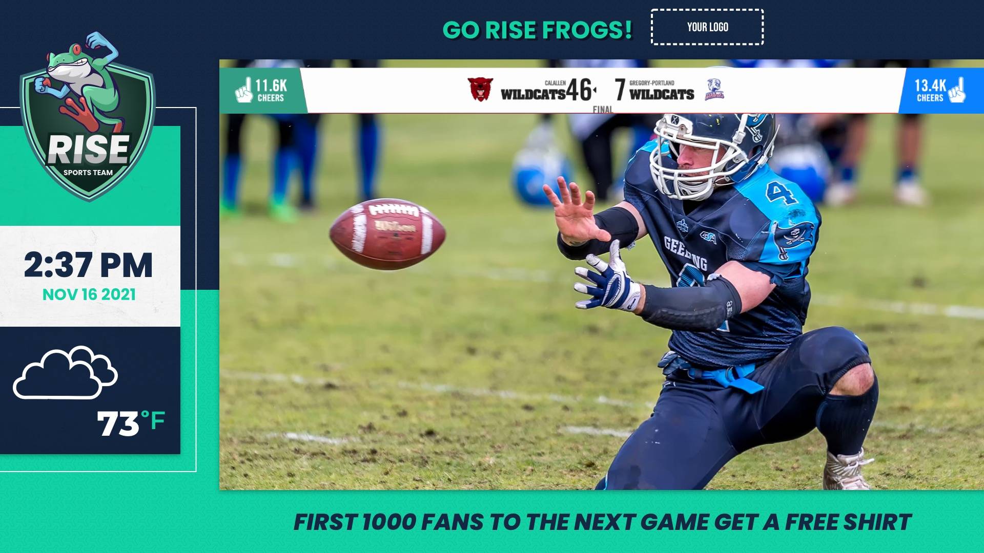 High School Sports Scores from Scorestream Digital Signage Template