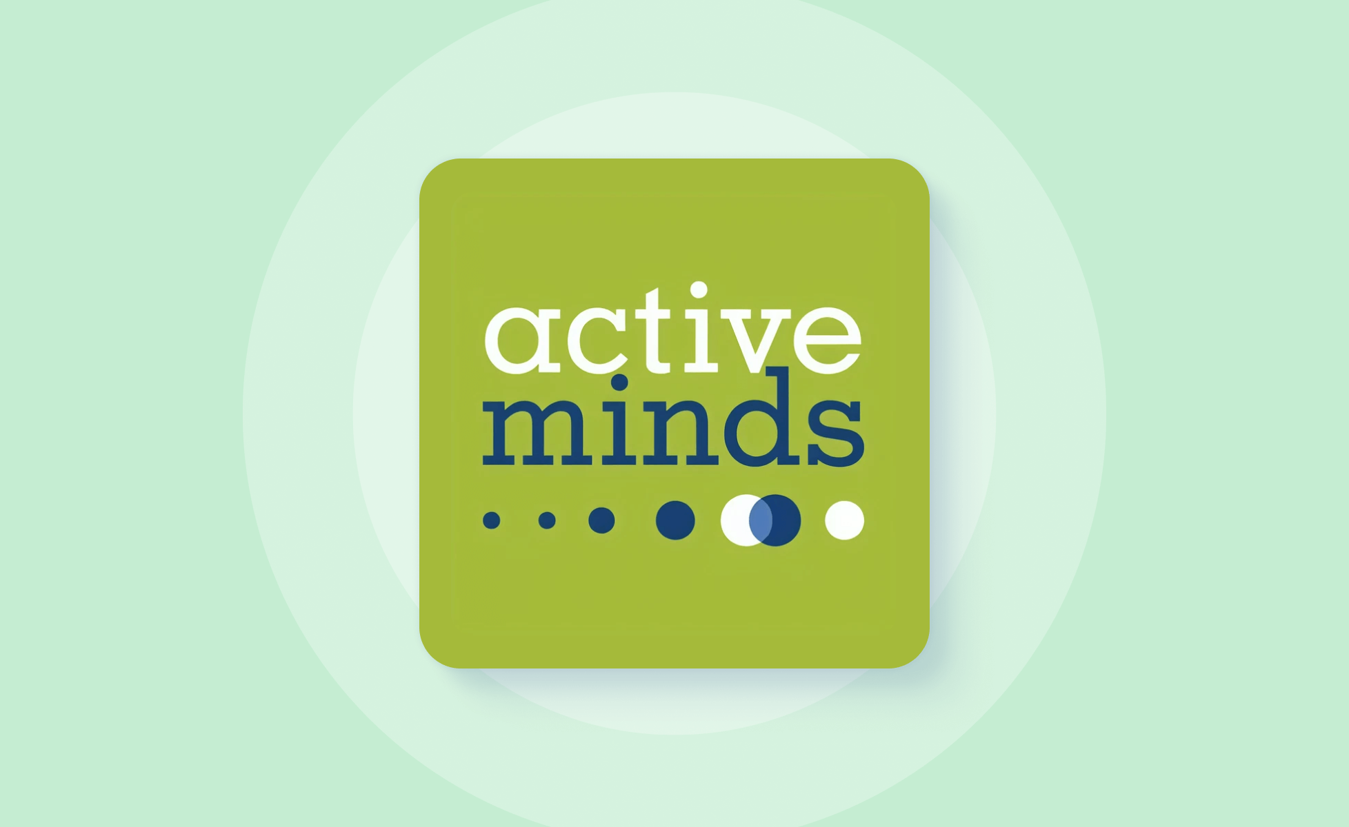 Active Minds logo on green background