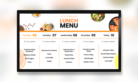 Lunch Menu - Calendar