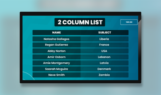 List - 2 Columns