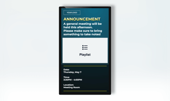 Announcement Portrait Text & Playlist