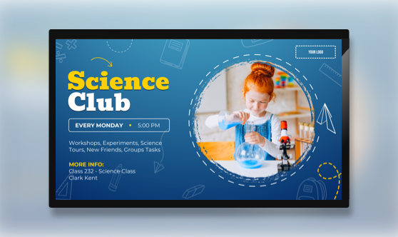 announcement-social-club-school-digital-signage-template