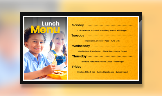 Weekly Lunch Menu List