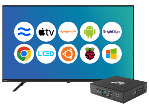 A large TV display and media player from Rise Vision