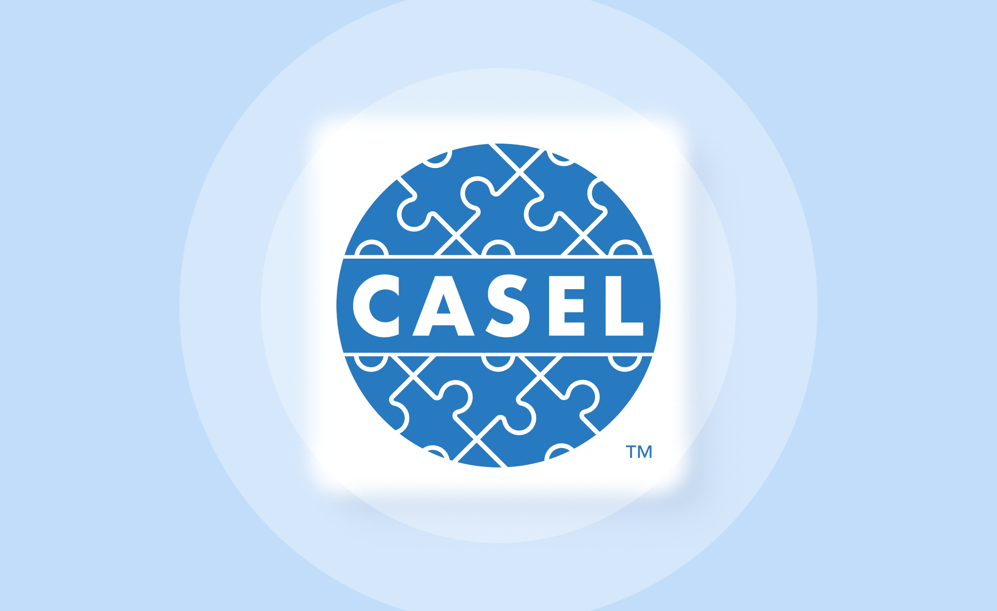CASEL logo on blue background