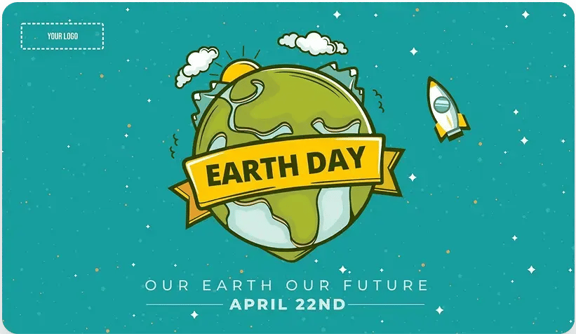 Rise Vision digital signage template for Earth day