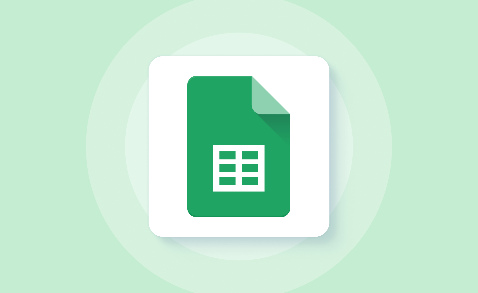 Google Sheets icon on green background