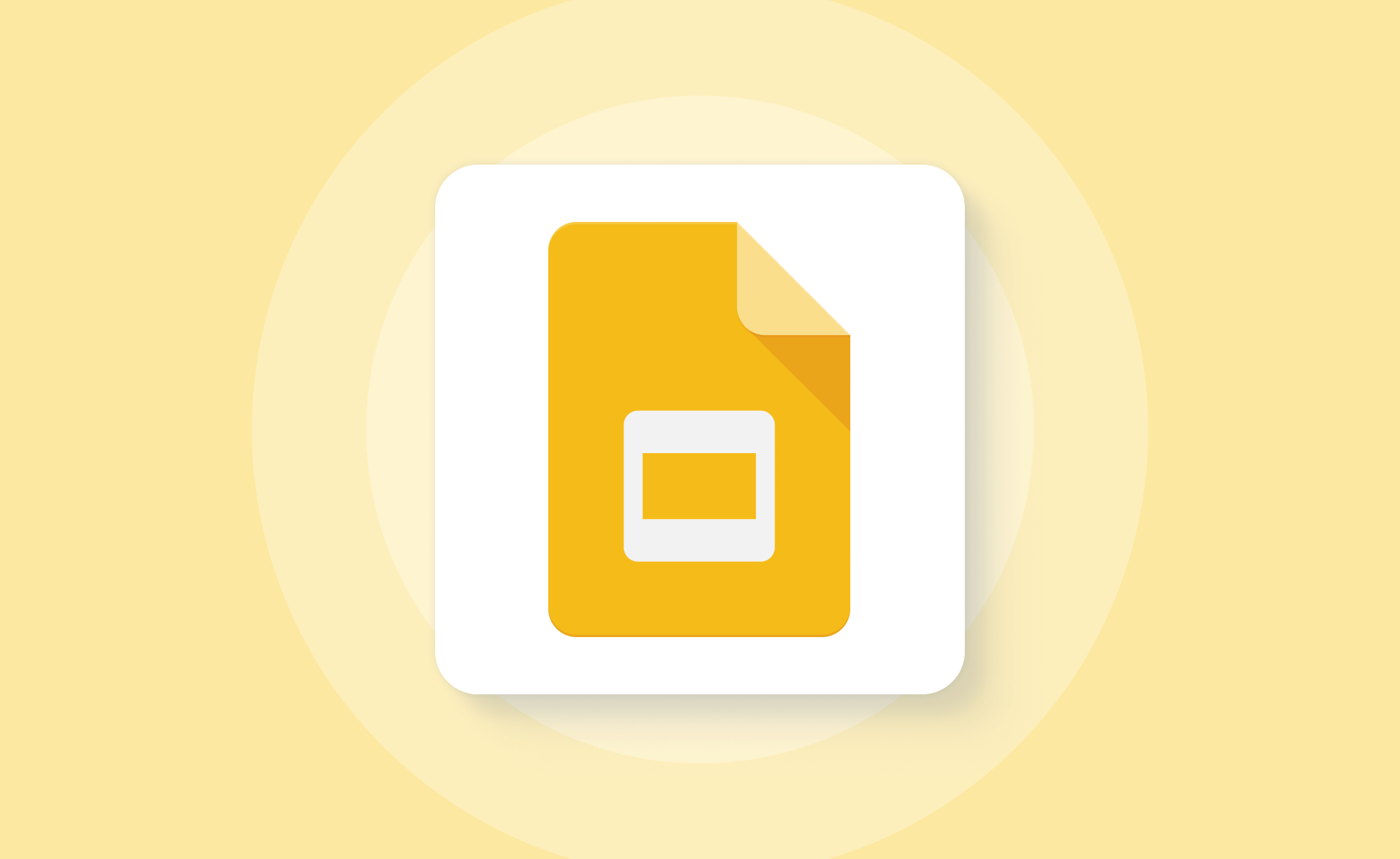 Google Slides icon on yellow background