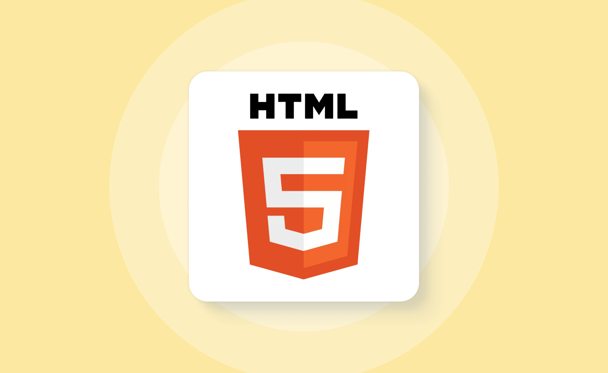 HTML Embed icon on yellow background