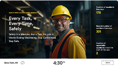 Rise Vision digital signage template for manufacturing companies