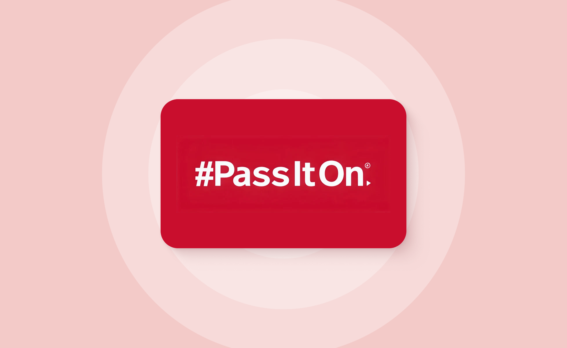 Pass It On logo on red background