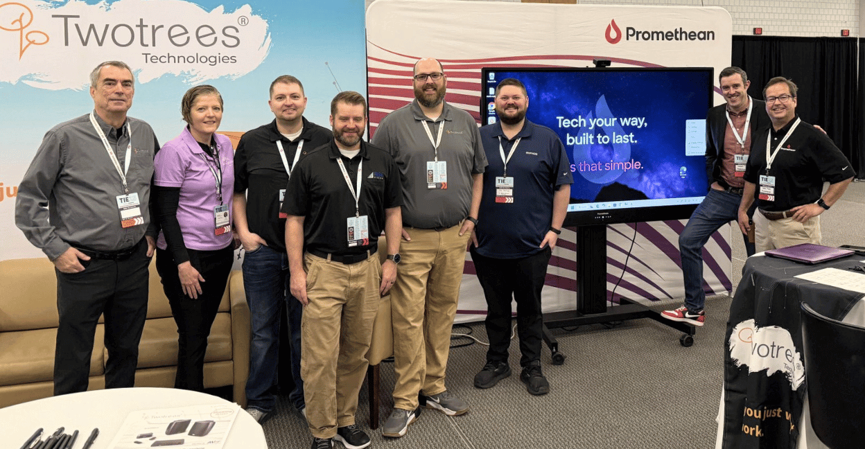 Rise Vision, Two Trees, and Promethean representatives at TIE Conference 2025