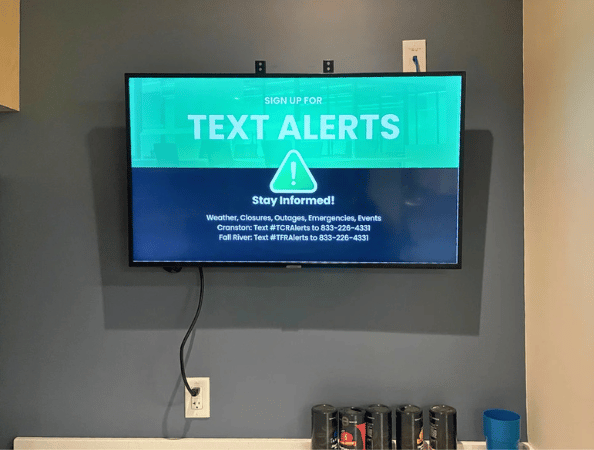 Digital display showing Text Alerts