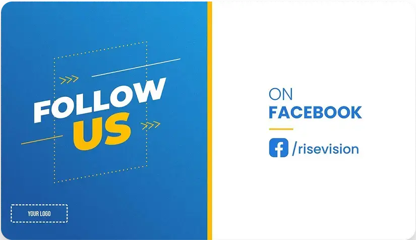 Rise Vision digital signage template for social following