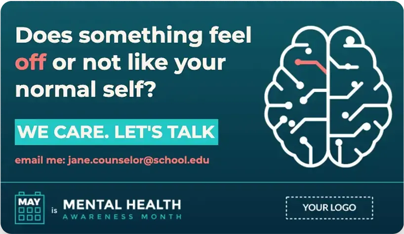 Rise Vision digital signage template for mental health